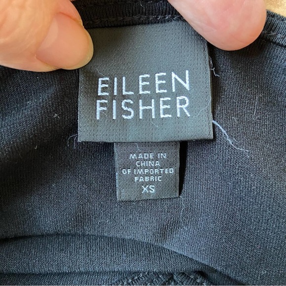 EILEEN FISHER Tencel Cashmere Stretch Jersey Tunic Top XS Ruched V-Neck - Picture 6 of 6
